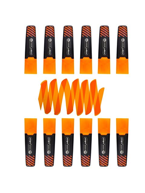 Liqeo Liquid Flat Fosforlu Kalem (H-3128) 12 Adet Turuncu - S000469971-20013