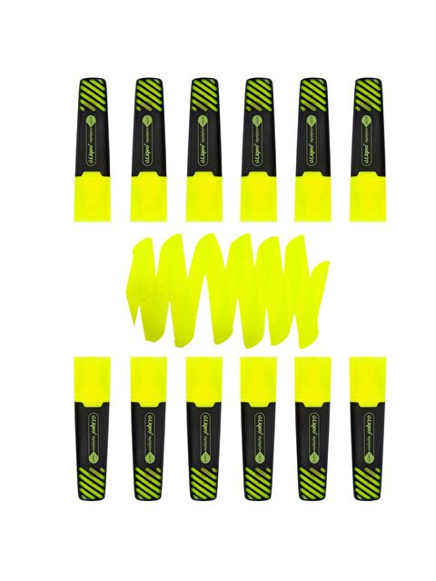 Liqeo Liquid Flat Fosforlu Kalem (H-3128) 12 Adet Sarı - S000469972-20072