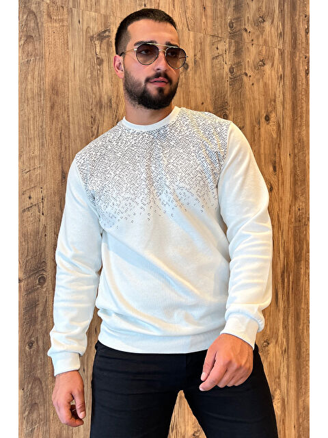 Mishar İtalia Erkek Kendinden Desenli Selanik Sweatshirt - S000300939-20063