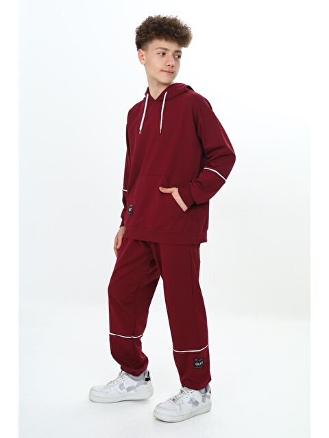 angelos Erkek Çocuk Kapüşonlu Şerit Detaylı 2 İplik Eşofman Takımı px 7128 - S000314720-19951