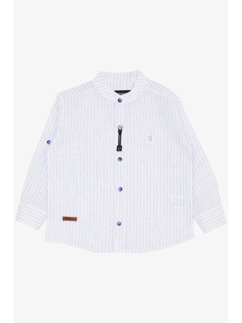 Breeze Erkek Bebek Gömlek Harf Nakışlı Düğmeli Beyaz (3-7 Yaş) - S000194730-20063