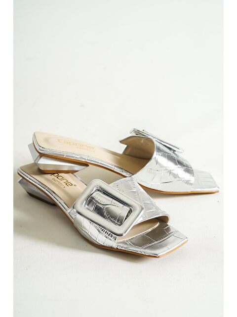 Capone Outfitters Kısa Topuklu Tokalı Rugan Kroko Kadın Terlik - S000177095-18105