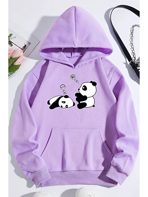 uyguntarz Unisex Panda Baskılı Oversize Hoodie - S000265346-17878