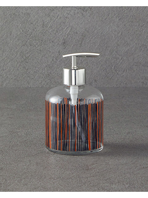 English Home Striped Cam Banyo Sıvı Sabunluk Silver - S000497433-18105
