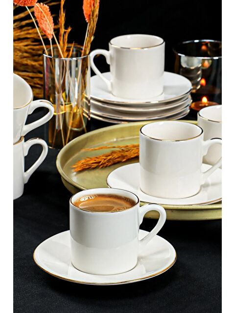 Porsima Classic Altın Yaldız Fileli 12 Parça Türk Kahvesi Fincan Takımı - S000295338-20063
