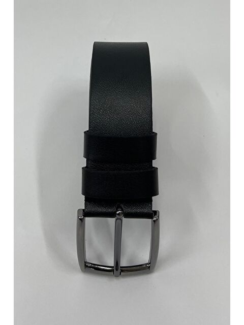 Madmext Siyah Suni Deri Düz Erkek Kemer 7220 - S000228360-19351