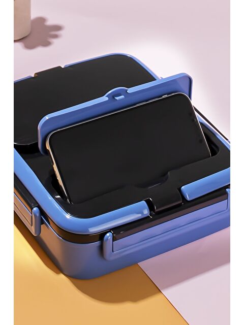 Porsima 1392-2 Çelik 3 Bölmeli Yemek Termosu Beslenme Kutusu Lunchbox Sefer Tası-mavi - S000295384-37375