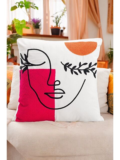 Asdiva Bohem 45x45 Özel Tasarım Punch Panç Süzene Desen Dekoratif Kırlent Kılıfı modern - S000346662-37585