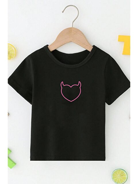 uyguntarz Çocuk Kalp Baskılı Pamuklu Tshirt - S000242949-19351