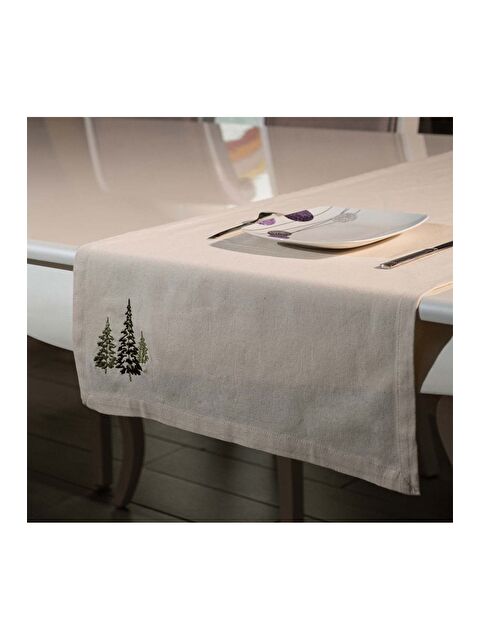 Asdiva Nakışlı   Hambez kumaş Çam Ağaç Desen 45x140 Dekoratif Runner - S000346663-19928