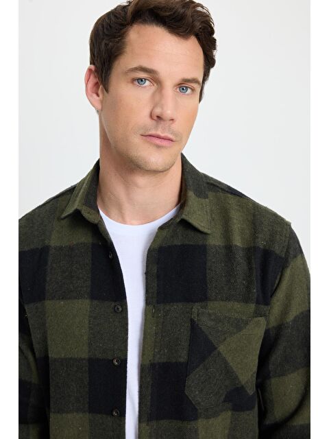 TUDORS Erkek Regular Fit Klasik Fit Kareli Cepli Oduncu Gömlek - S000493681-23173