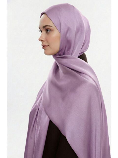 Mizalle & YAQA Özel Saten Dokulu Lila Rengi Şal - S000503035-17878