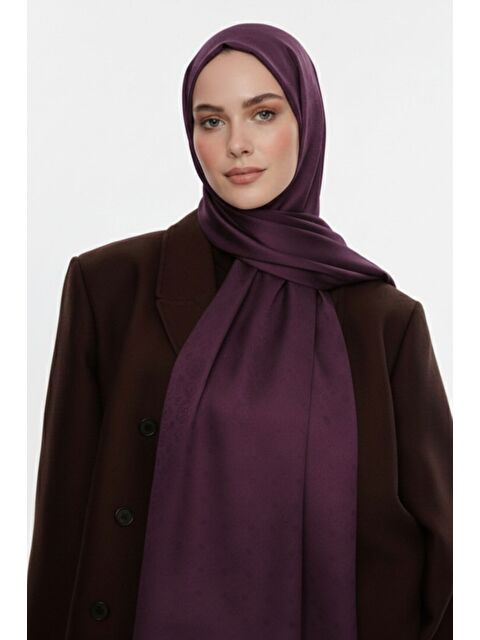 Mizalle & YAQA Filigranlı Mor Şal - S000503036-20042