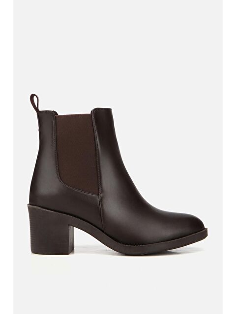 Yaya By Hotiç Kadın Kahverengi Lastik Detaylı Topuklu Bot - S000495191-19413