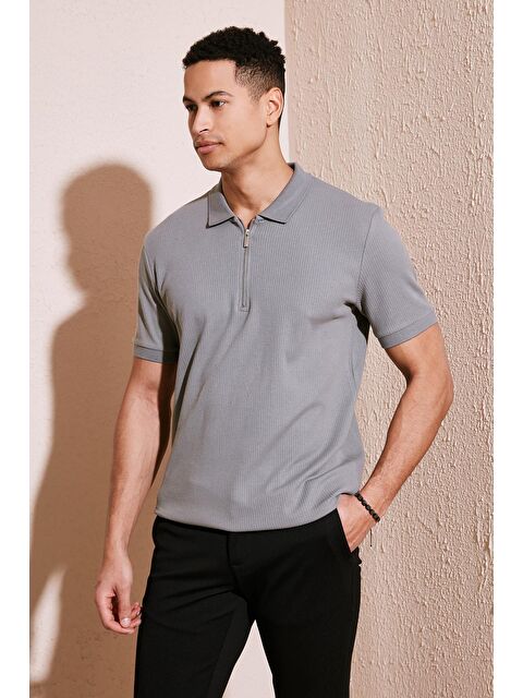 Buratti Pamuklu Regular Fit Fermuarlı Polo Yaka %100 Pamuk Tişört 5902738 - S000151573-17354