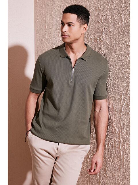 Buratti Pamuklu Regular Fit Fermuarlı Polo Yaka %100 Pamuk Tişört 5902738 - S000151573-19294