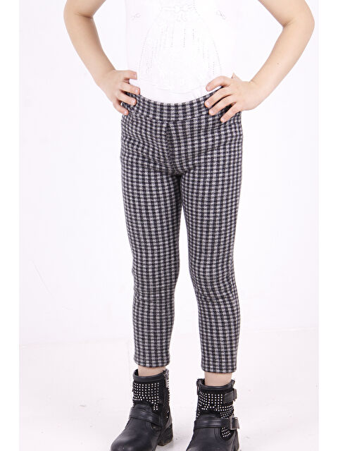 Toontoykids Kız Çocuk Kare Desenli Beli Lastikli Eşofman Alt - S000261685-19351