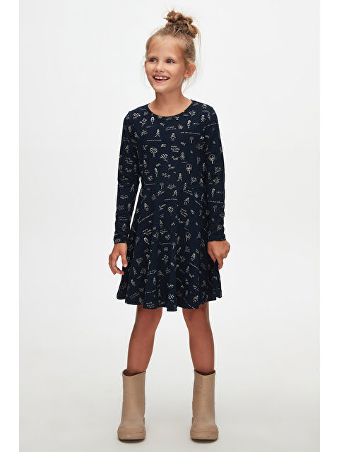 Lovetti Botanic Love Kız Çocuk Desen Uzun Kol Elbise - S000309862-23173