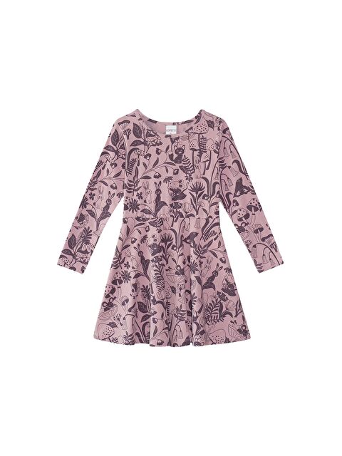 Lovetti Gül Kurusu Kız Çocuk Forest Animals Desen Uzun Kol Elbise - S000300156-20028