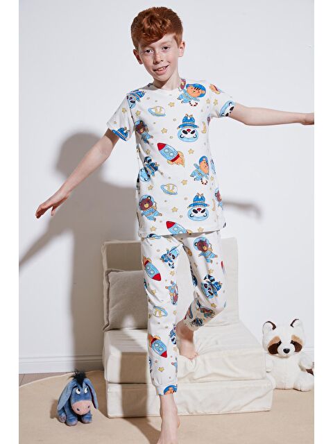 Lela Desenli % 100 Pamuk Bisiklet Yaka Pijama Takımı 6651003 - S000157110-37369
