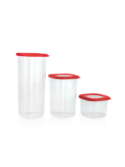 SCHAFER Hold 3 lü Saklama Kabı-Kırmızı - S000253727-20045