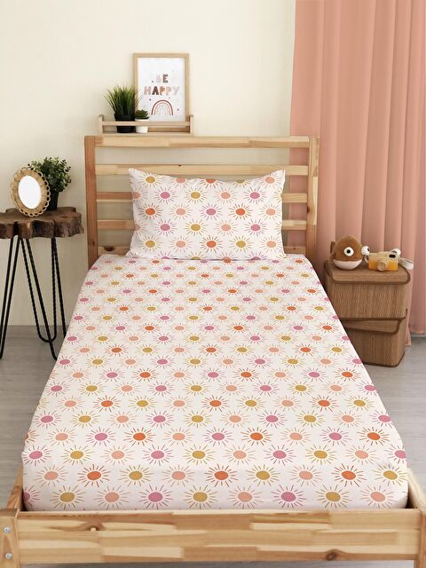 Evmila Güneş Desenli Baskılı Tek Kişilik Lastikli Çarşaf Seti - S000123611-23173