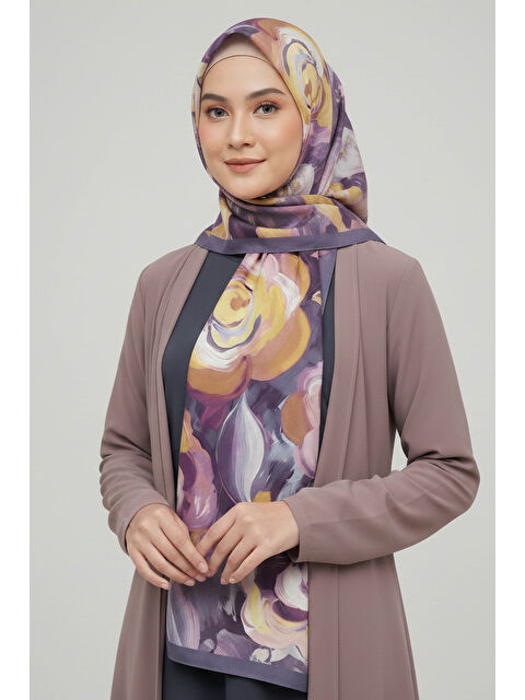 Tofisa Flower Garden Serisi Pamuklu Şal Lila - 28090-LILA - S000495201-17878