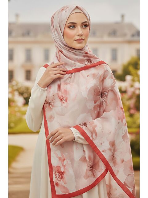 Tofisa Garden Bloom Serisi Pamuklu Şal Mercan - 28089-MERCAN - S000495202-19963