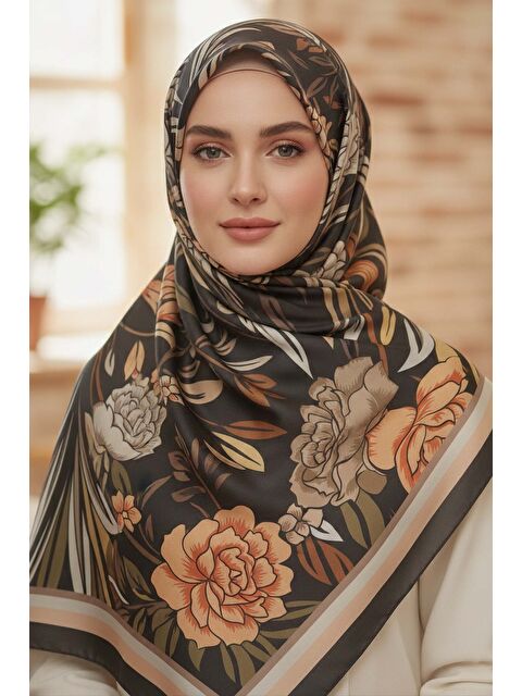 Tofisa Floral Essence Serisi Pamuk Şal Oranj - 28111-ORANJ