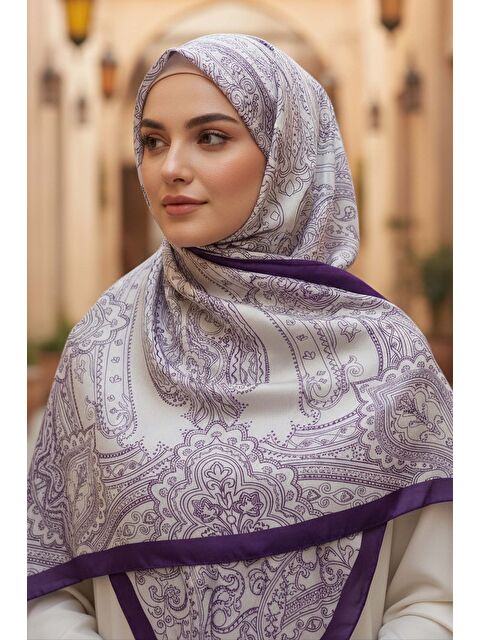 Tofisa Otantic Ethnic Serisi Pamuk Şal Mor - 28109-MOR