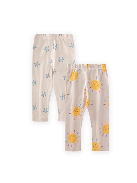 CİGİT İkili Set Tayt 1-8 Yaş Güneş-Yıldız Desen - S000487812-19928