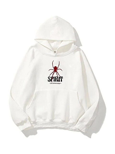 uyguntarz Unisex Spirit Örümcek Sırt Baskılı Oversize   Hoodie - S000265355-20063