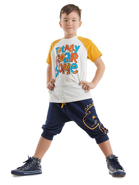 Denokids Roarsome Erkek Çocuk Tişört Kapri Şort Takım - S000205986-37265