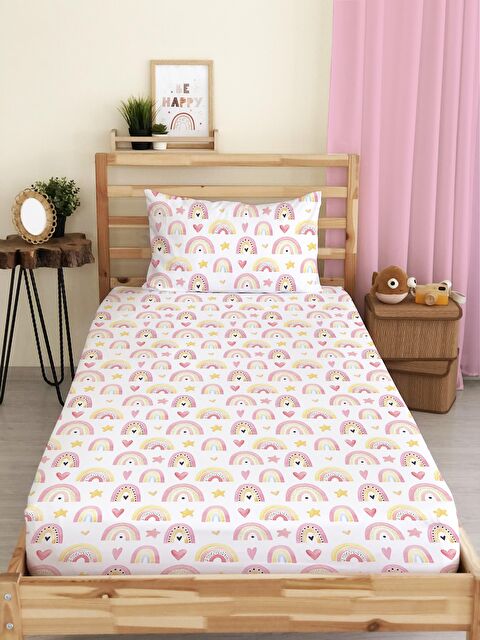 Evmila Desenli Baskılı Tek Kişilik Lastikli Çarşaf Seti - S000123625-23173