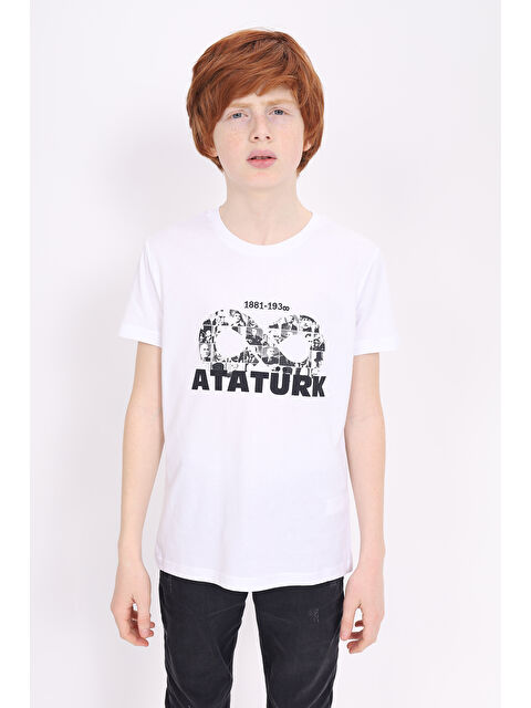 Toontoykids Unisex Çocuk Atatürk Baskılı Tişört - S000292376-20063