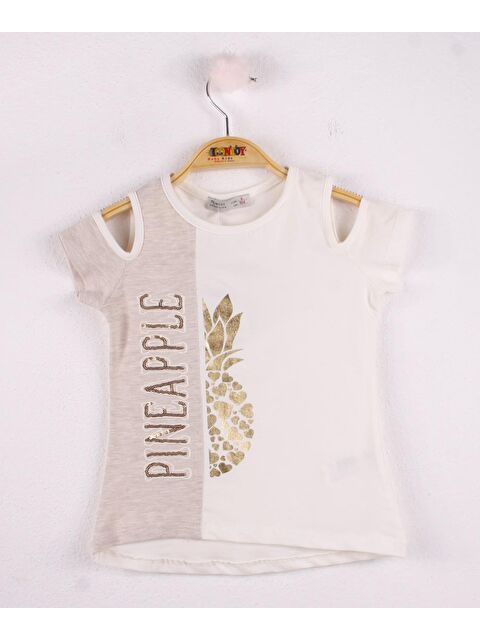 Toontoykids Kız Çocuk Pineapple Nakış Tişört - S000250378-19965