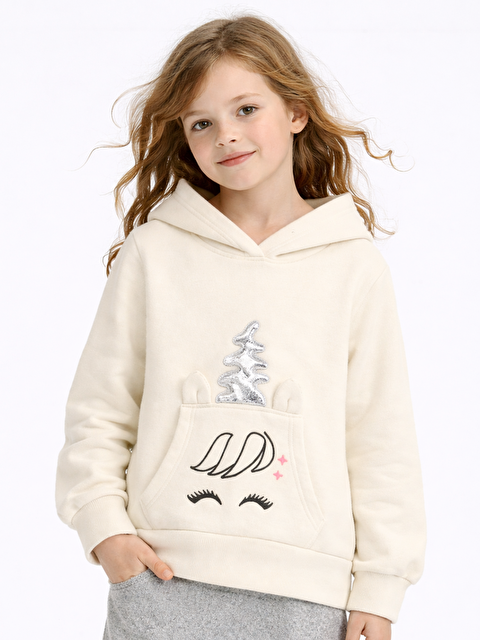 Casabony Off-White Kız Sweatshirt - S000049238-20063