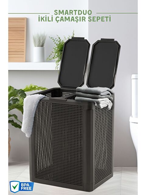Nandy Home SmartDuo İki Bölmeli Çamaşır Sepeti 84Lt - S000357354-29666