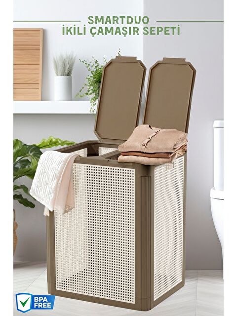 Nandy Home SmartDuo İki Bölmeli Çamaşır Sepeti 84Lt - S000357354-37231
