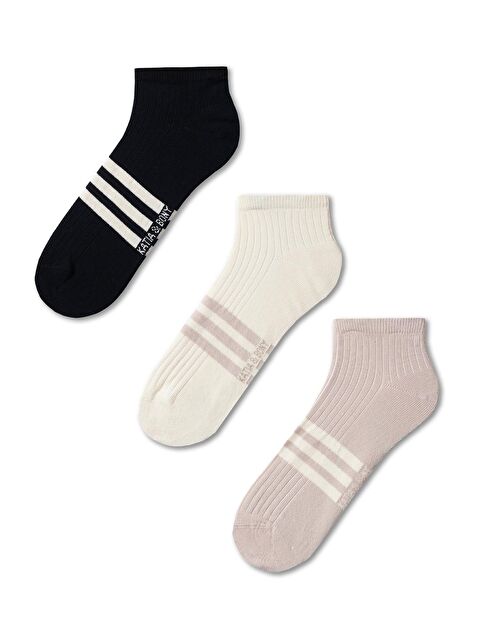 Katia And Bony Erkek Çizgi Detaylı 3'Lü Step Çorap - S000152547-19351