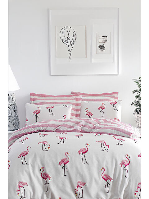 UPSTYLE Çift Kişilik Kolay Ütülenebilir Nevresim Takımı Pudra - S000292389-7152