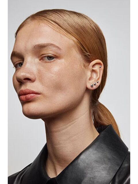 New Obsessions Paslanmaz çelik Anti Allerjik Top Çivi Unisex Küpe Seti 6'lı Paket - S000120491-18105