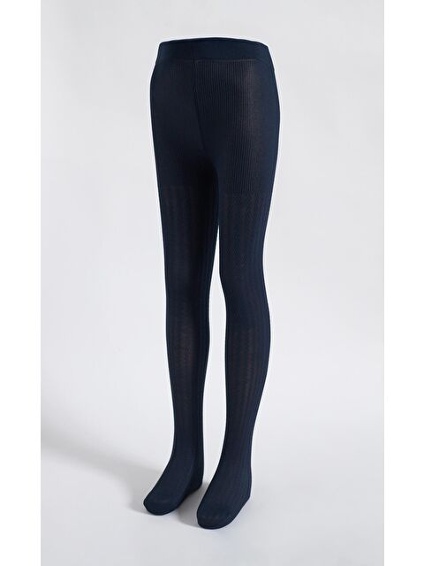 Katia And Bony Kız Çocuk 20 Denye Örgü Desenli Külotlu Çorap Lacivert - S000152550-21164