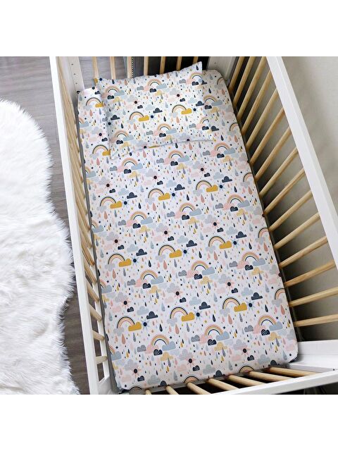Evmila Desenli 60x120 Cm Baskılı Bebek Boy Lastikli Çarşaf Seti - S000125691-23173