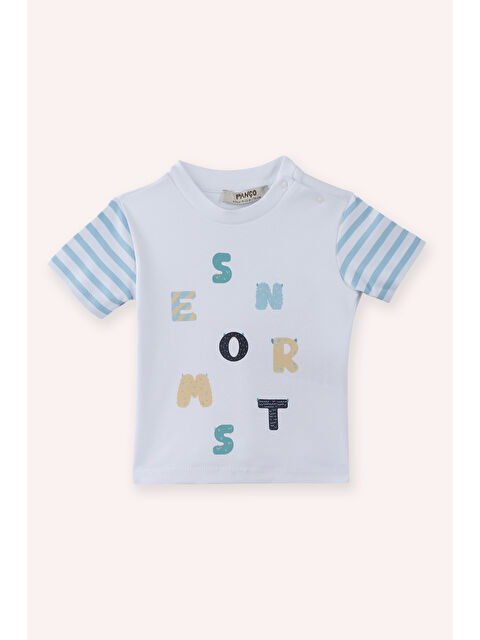 Panço Yenidoğan Baskı Detaylı Kısa Kollu Beyaz Tişört - S000514872-20063