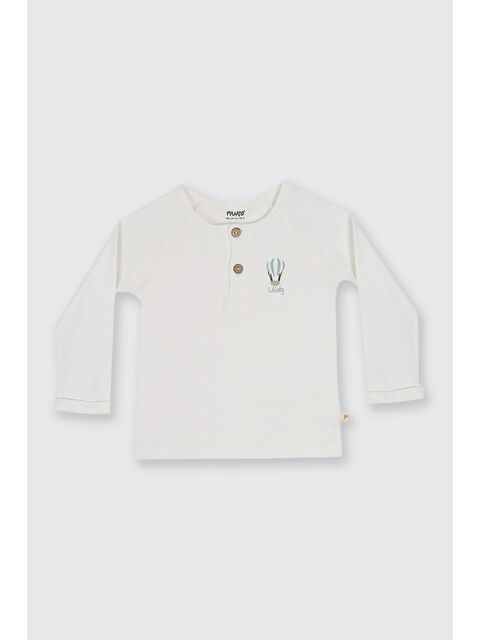 Panço Yenidoğan Baskı Detaylı Ekru Tişört - S000514873-19965