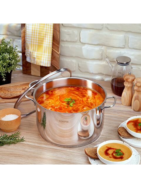 SCHAFER Held Çelik Derin Tencere-28 Cm-2 Parça-Inox - S000487819-18105