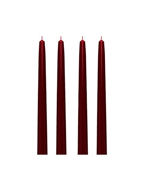 Missi 4'lü Bordo Konik Şamdan Mum Seti - S000186480-19951