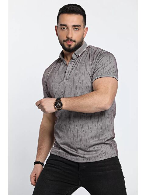 Mishar İtalia Desenli Polo Yaka Erkek Tişört - S000302289-20034