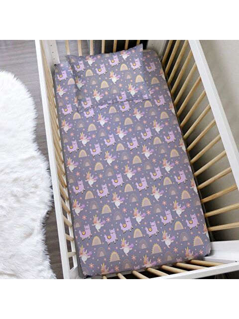 Evmila Hayvan Desenli 60x120 Cm Baskılı Bebek Boy Lastikli Çarşaf Seti - S000125704-23173